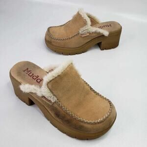 Vintage 90s Y2K Mudd Women’s Baby Doll Suede Leather Chunky Platform Shoes Sz 8
